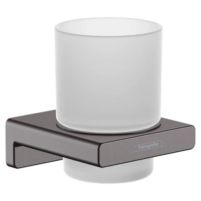 Image of hansgrohe AddStoris Toothbrush tumbler, brushed black chrome, 41749340