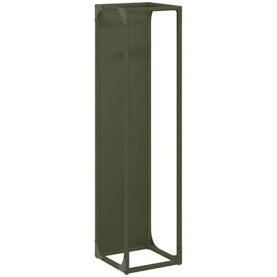 Image of vidaXL Firewood Rack Olive Green 25x25x100 cm Cold rolled steel