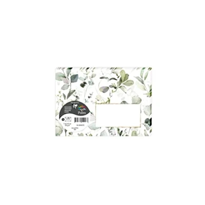 Image of Clairefontaine 55037C Pack of 20 Gummed Printed Envelopes C6 Format 11.4x16.2cm 120g Eucalyptus Vert 3 Collection Invitation for Events and Correspondence Pollen Range