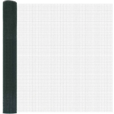 Image of vidaXL Welded Wire Fence Green 1.2 x 25 m Steel