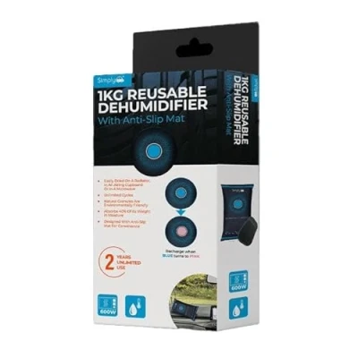 Image of Simply Auto DEH005 Reusable Car Dehumidifier with Anti Slip Mat Quick Drying suitable for Microwaving, Strong Absorption up to 40% of Weight in moisture, Eco Friendly Granules, Unlimited Cycles (1kg)