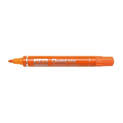 Image of Pentel N50 Permanent Marker Bullet Tip with Aluminium Barrel Waterproof Ink Orange