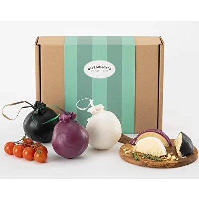 Image of Shorrocks Lancashire Cheese Bomb Gift Hamper Containing Three, 230g Bombs Traditional Bomb, Red Onion &amp; Vintage Gold Bomb. Exclusive To Burmont&#039;s