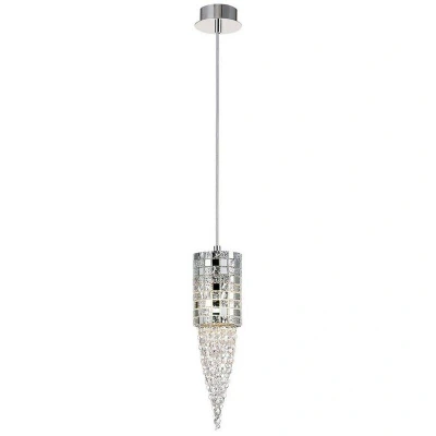 Image of Camden Ceiling Pendant 1 Light G9 Polished Chrome, Mosaic Glass, Crystal