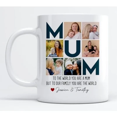 Image of EKAM Personalised Coffee Mug 11oz Cup Add Your Photos and Text Present for Mum Gift Mother&#039;s Day Mom Granny Tea (Design 01)