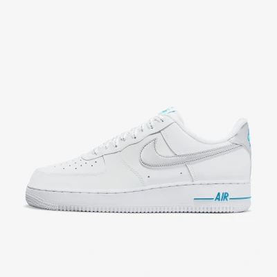 Image of NIKE Air Force 1 07 Mens Trainers DR0142 Sneakers Shoes (UK 9 US 10 EU 44, White Metallic Silver 100)