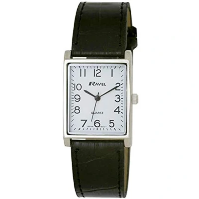 Image of Ravel Unisex Traditional Watch with Clear Numeral Dial Silver Tone/Black