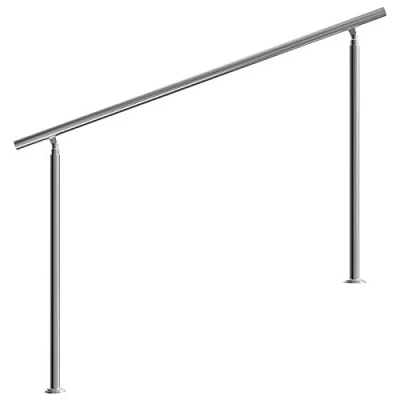 Image of MONZANA® 160 cm Stainless Steel Handrail Bannisters Without Cross Members Indoor Or Outdoor Use Adjustable Angle Brushed Transitional Tubular Stair Railings Balustrade Balcony