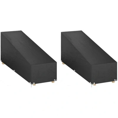 Image of vidaXL Sunlounger Covers 2 pcs 12 Eyelets 205x75x40/70 cm Polyethylene