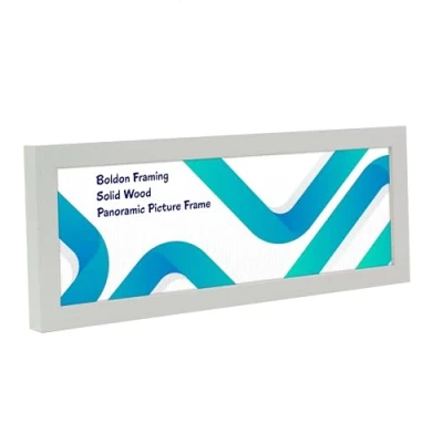 Image of Boldon Framing Pale Grey 20x8 Solid Wood Thin Panoramic Sizes Picture Frames Photo Modern Poster Frame
