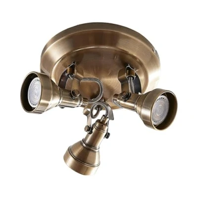 Image of Ceiling Light &#039;Perseas&#039; dimmable (Industrial Design) in Bronze Made of Metal for e.g. Living Room &amp; Dining (3 Sources, GU10) from Lindby lamp, lamp