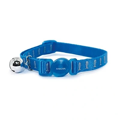 Image of Ancol Reflective Cat Collar Blue Fish