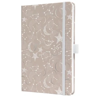 Image of SIGEL J5349 Jolie Weekly Planner 2025, Design Cosmic Fantasy Beige, 13,5 x 20,3 cm, hardcover, 174 Pages, White