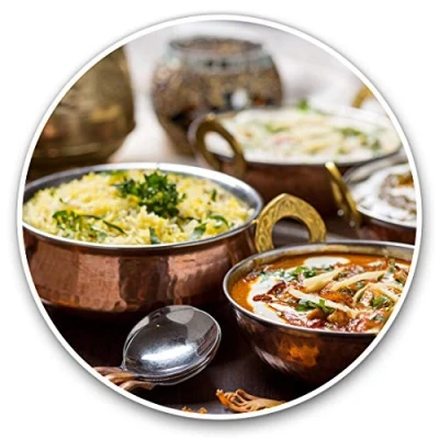 Image of 2 x 30cmVinyl Stickers Indian Food Korma Curry Chef Decals for Car Van Luggage Scrap Book Fridge #2656