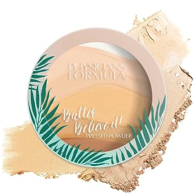 Image of Physicians Formula, Butter Believe It! Face Powder, Pressed Powder with Soft Texture, Murumuru Butter, Cupuaçu Tucuma Essential Fatty Acids and Pro vitamins, Translucent
