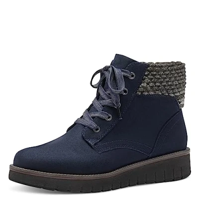 Image of MARCO TOZZI Women&#039;s 2 25228 41 Lace Boot Flat, Dk.Navy Comb, 6.5
