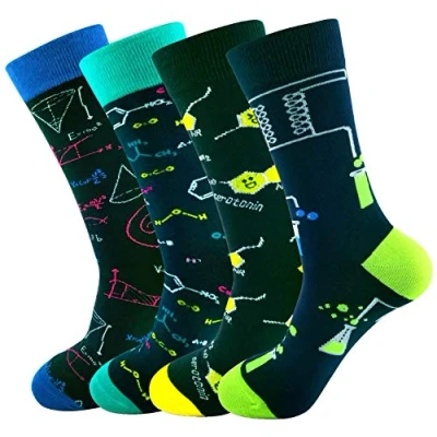 Image of Mens Novelty Funny Dress Socks Cool Casual Cotton Crew Size 8 13 MultiPack Shoe 6 12