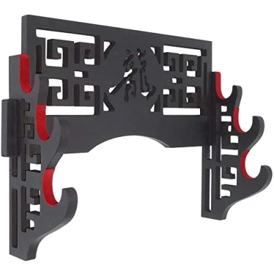 Image of Z fiber Velvet Protect Sword Wall Mount Holder Display Stand for Katana Wakizashi Genji and Samurai Swords Hollow, 3 Tier