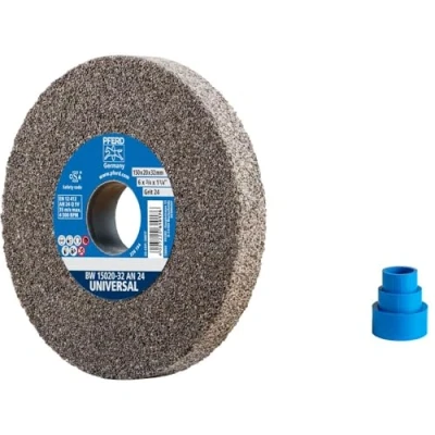 Image of PFERD 39008422 Sanding Disc 150 x 20 32 mm Universal Grain Size 24 Normal Corundum with Integrated Reducing Sleeves (25/20/16 mm)