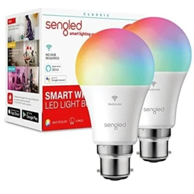 Image of Sengled Smart Bulb B22 Multicolor RGBW, Alexa Light Bayonet, WiFi That Works with Google Home Assistant IFTTT, Dimmable LED Bulb, Remote Control, 7.8W, 806LM, 2 Pack