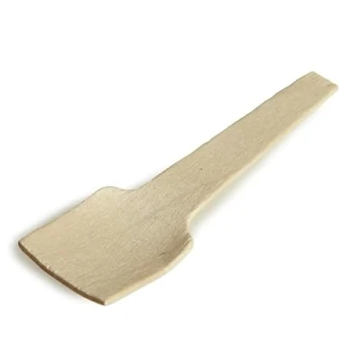 Image of We Can Source It Ltd Wooden Ice Cream Spoons/Spades Disposable Birch Wood Dessert Spoons Pack of 100