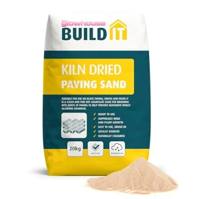 Image of The Glowhouse Kiln Dried Sand Brushing in Joint Gap Filling Paving Block Slabs Patio and Drives Fine Dry Aggregate Silica Bag 20kg