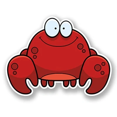 Image of 2 x 10cm Happy Crab Sticker Car Bike Laptop Helmet Cute Sea Diving Scuba #5900 (10cm Wide 7.5cm Tall)