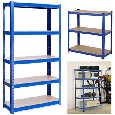 Image of ANSIMIDA 5 Tier Boltless Garage Shelving Workshop Storage Racking Shelves Heavy Duty, Metal, 1800x900x400mm, Blue