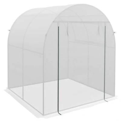 Image of Outsunny Polytunnel Greenhouse for Garden with Mesh Window &amp; Steel Frame 1.8 x 2m