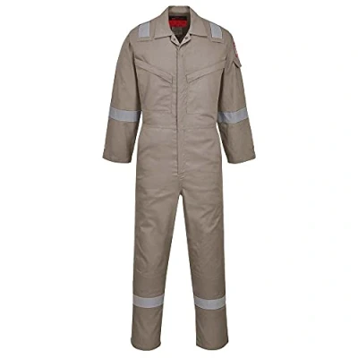Image of Portwest Araflame Silver Coverall Khaki 36
