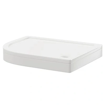 Image of Wholesale Domestic Pearlstone 1000mm x 800mm 40mm Left Hand Offset Quadrant Shower Tray and Plinth