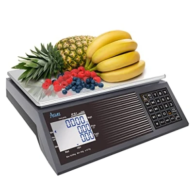 Image of ACLAS Price Scale 30kg 10g Industrial Weighing Digital Retail Calculating w/LCD Dual Screen Displays for Food, Meat, Deli, Fruit Market