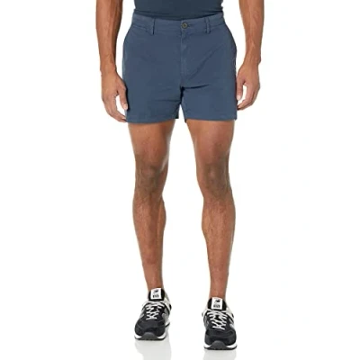 Image of Amazon Essentials Men&#039;s Slim Fit 5&quot; Flat Front Comfort Stretch Chino Short (Previously Goodthreads), Navy, 36W