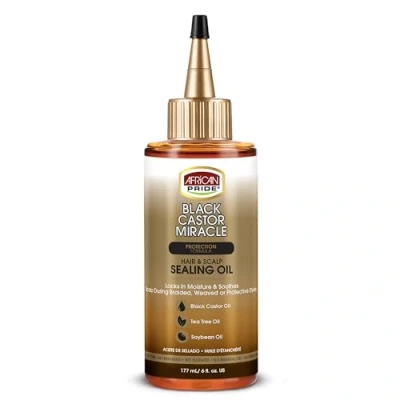 Image of African Pride Black Castor Miracle Hair &amp; Scalp Sealing Oil 6 oz