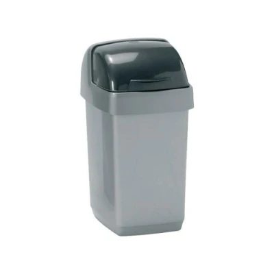 Image of Roll Top Bin Composite Plastic 10 Litres Metallic