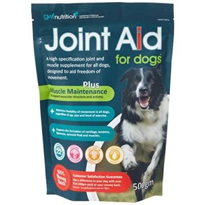 Image of GWF Nutrition Joint Aid for Dogs Hip &amp; Supplement to Support Active and Ageing Joints Muscles All Ages Breeds 500 g Pouch