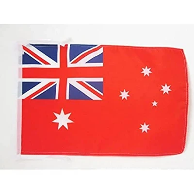 Image of AZ Flag Australia Red Ensign 18&#039;&#039; x 12&#039;&#039; 100% Polyester australian Small Banner with Two Cords Fade Resistant Vivid Colors 18x12 in 45x30 Cm