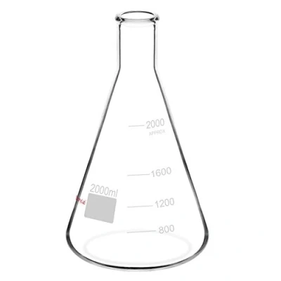 Image of stonylab 1 Pack Glass 2000ml Heavy Wall Narrow Mouth Erlenmeyer Flasks with Duty Rim, 2 L (2 Liter)