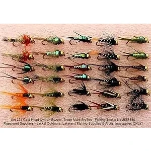 Image of Trout Fly Fishing Flies 30 GOLD HEADED NYMPHS SET 33J