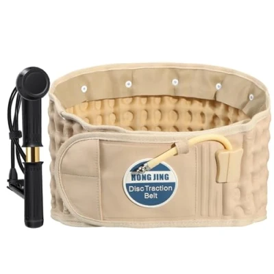 Image of HONGJING Decompression Back Belt Lumbar Support Inflatable for Pain Relief Lower Traction Device Spine Decompressor, One Size Fits 29 49 Waist