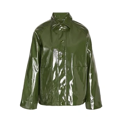 Image of Noisy may Women&#039;s Nmsky L/S Short Vinyl Coat Noos rain jacket, Kombu green, XS