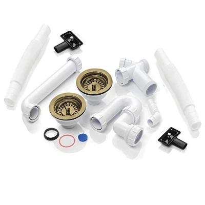 Image of Astini, RAK, Rangemaster 2.0 Bowl Bronze Waste, 2x Overflow &amp; Plumbing Kit WPAK5/BRONZE