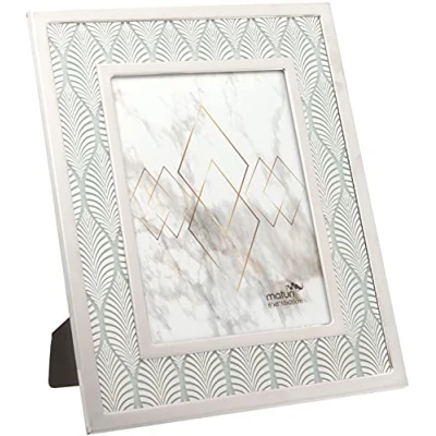 Image of Stainless Steel Palm Tree Leaf Design Picture Photo Frame 6 x 8/15 20cm