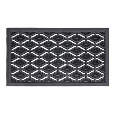 Image of LSC Rubber Door Mat Non Slip Heavy Duty Welcome Doormats for Indoor &amp; Outdoor Anti Fatigue Dirt Scraper Entrance Eye Design (Pack of 1, 40 x 70 cm)