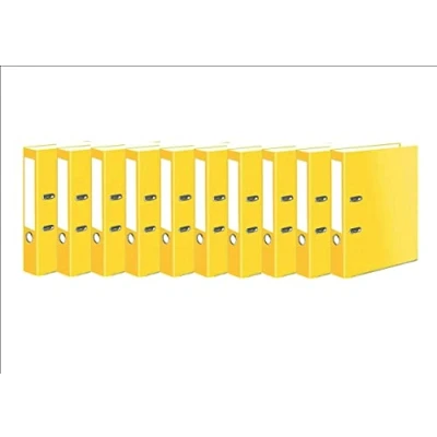 Image of Very Strong Premium Quality Linen Lever Arch Files A4 Heavy Duty by Nobel (Yellow, 10 Files)