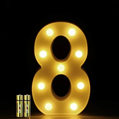 Image of HONPHIER® LED Number Lights Marquee Decoration Light Up Numbers Night Sign for Home Party Wedding Anniversary Decor Battery Operated (8)
