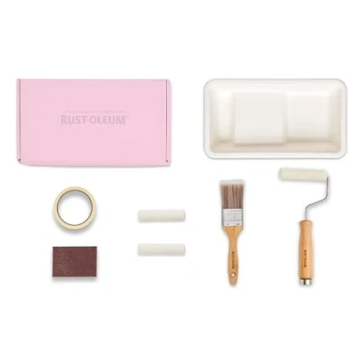 Image of Rust Oleum Ready to Roll Eco Paint Kit (Small) Bathroom Wood &amp; Cabinet Satin Sweet Pinks