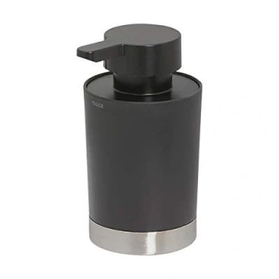 Image of Tiger Tune Soap Dispenser Freestanding, Stainless Steel Brushed, Black, 6.8 x 12.4 8.3 cm