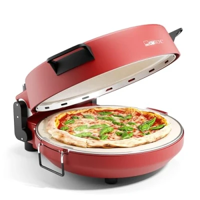 Image of Clatronic® pizza oven 350 C p. Italian stone at home electric also for frozen pizzas in less than 5 min. Ø32cm and accessories included PM 3787