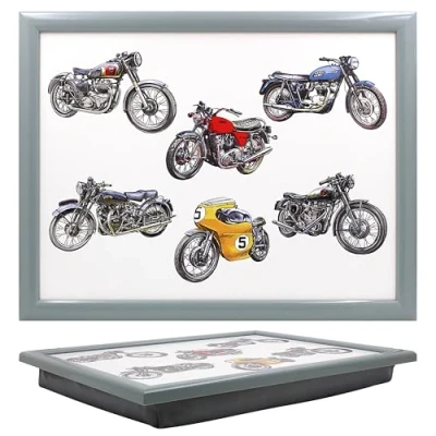 Image of Cushioned Lap Tray Classic Motorcycles Motorbikes Design